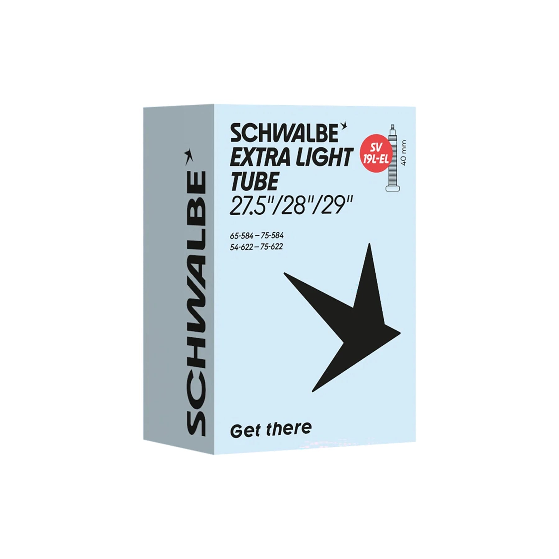 Schwalbe Inner Tube No. 19L-EL | 27,5"/650B, 28", 29" - 54/75-584/622 | SV 40 mm